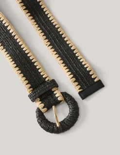 Shoeby Raffia Riem Zwart<DAMES Riemen