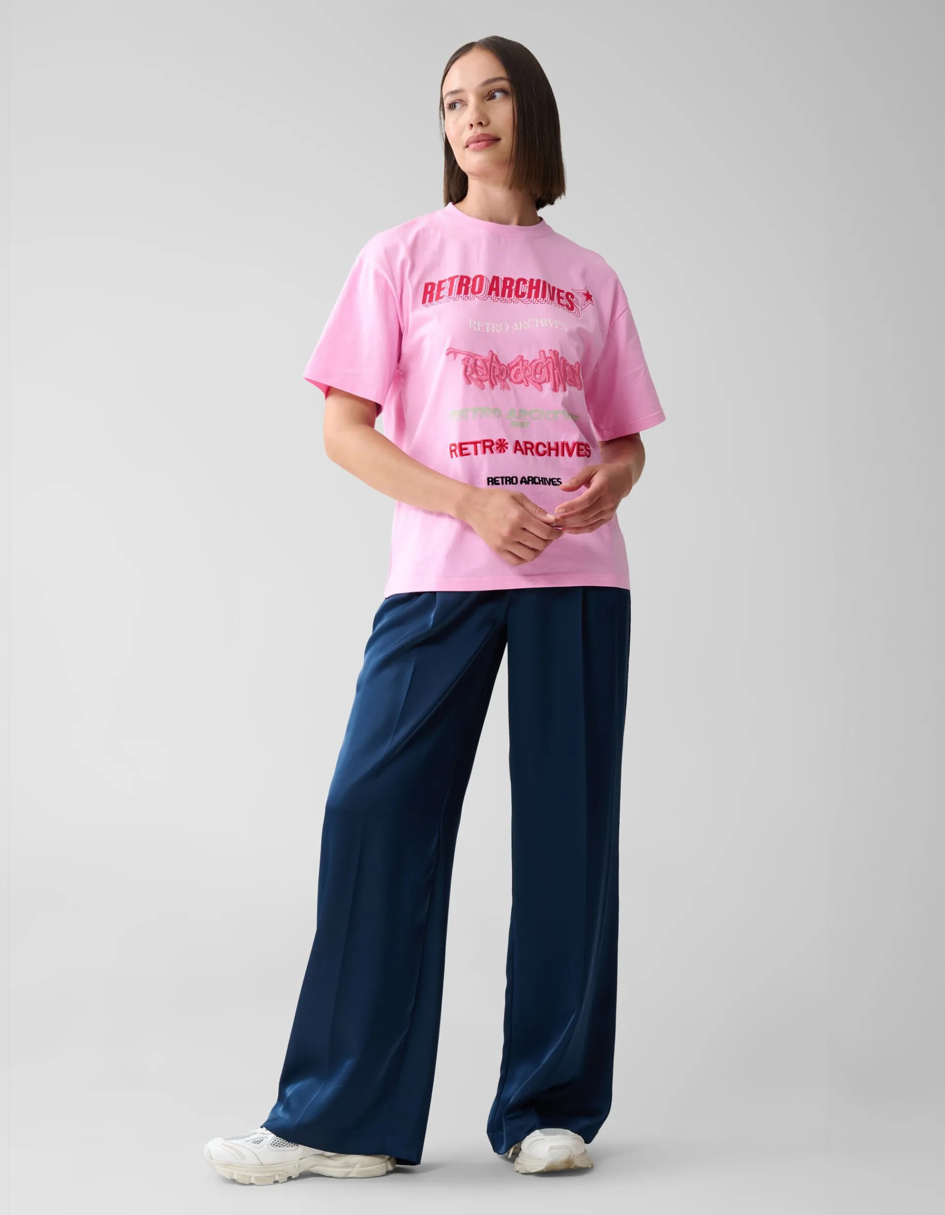 Shoeby Retro Artwork T-shirt Roze<DAMES T-Shirts