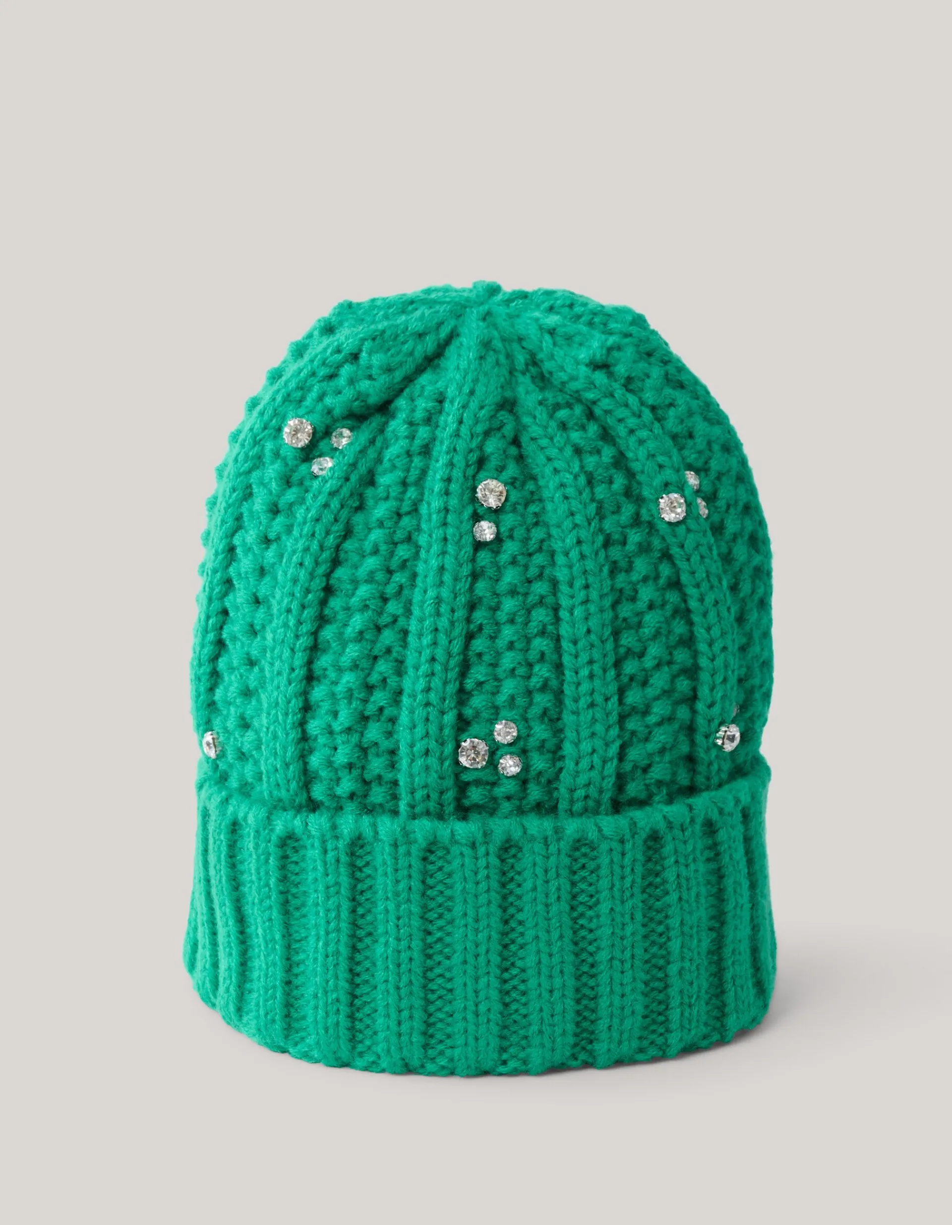 Shoeby Rhinestone Beanie Groen< Mutsen