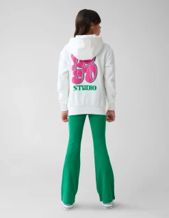 Shoeby Rib Flared Legging Groen< Broeken