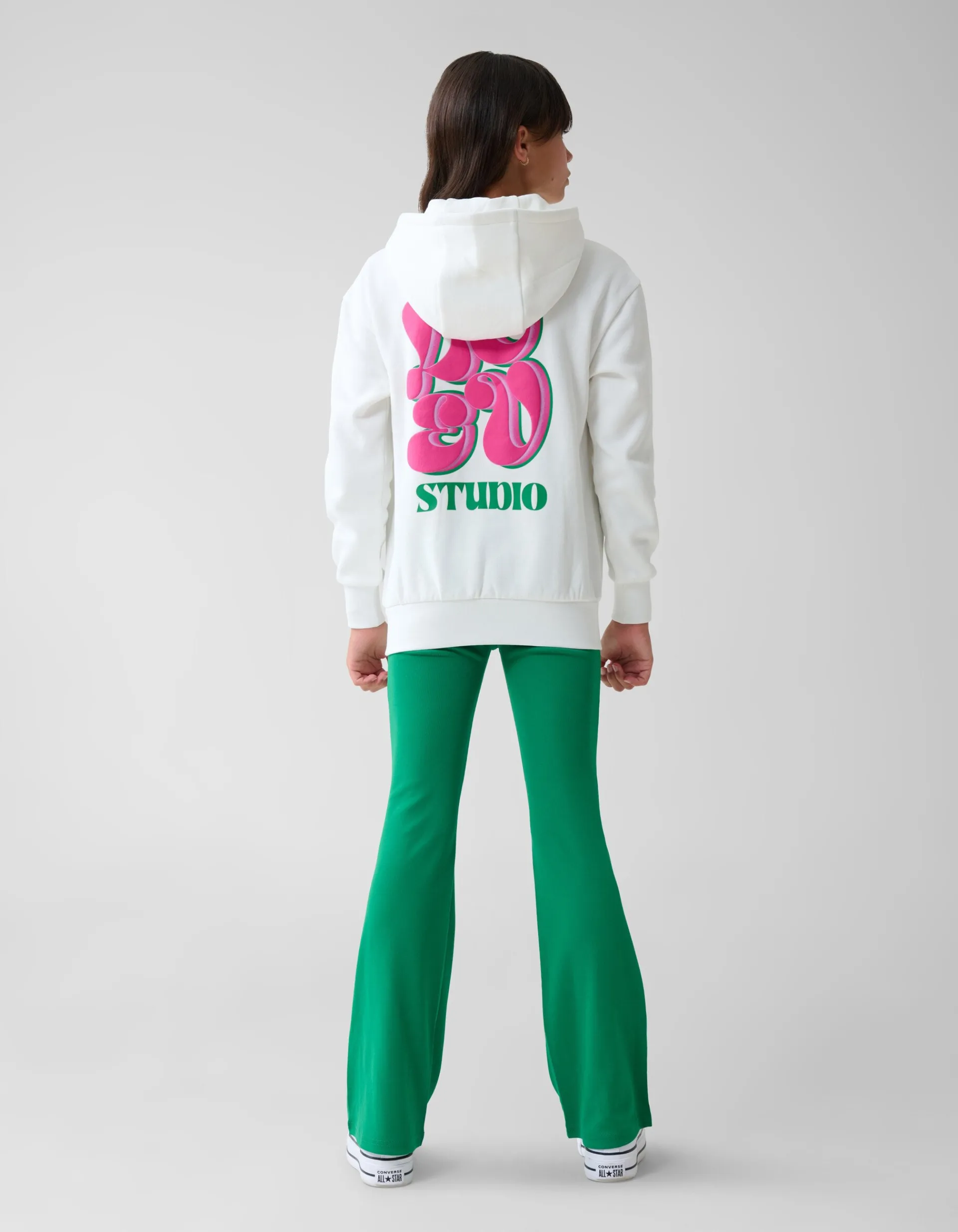 Shoeby Rib Flared Legging Groen< Broeken