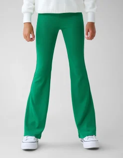 Shoeby Rib Flared Legging Groen< Broeken