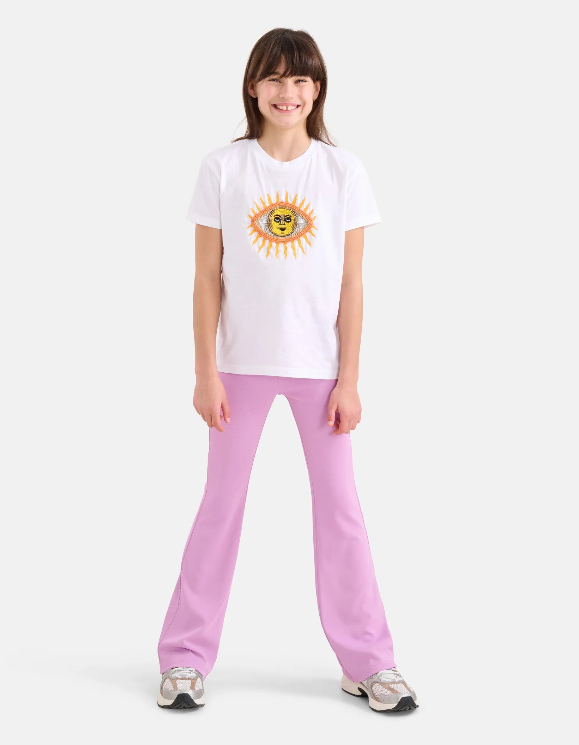 Shoeby Rib Flared Legging Lichtpaars< Broeken