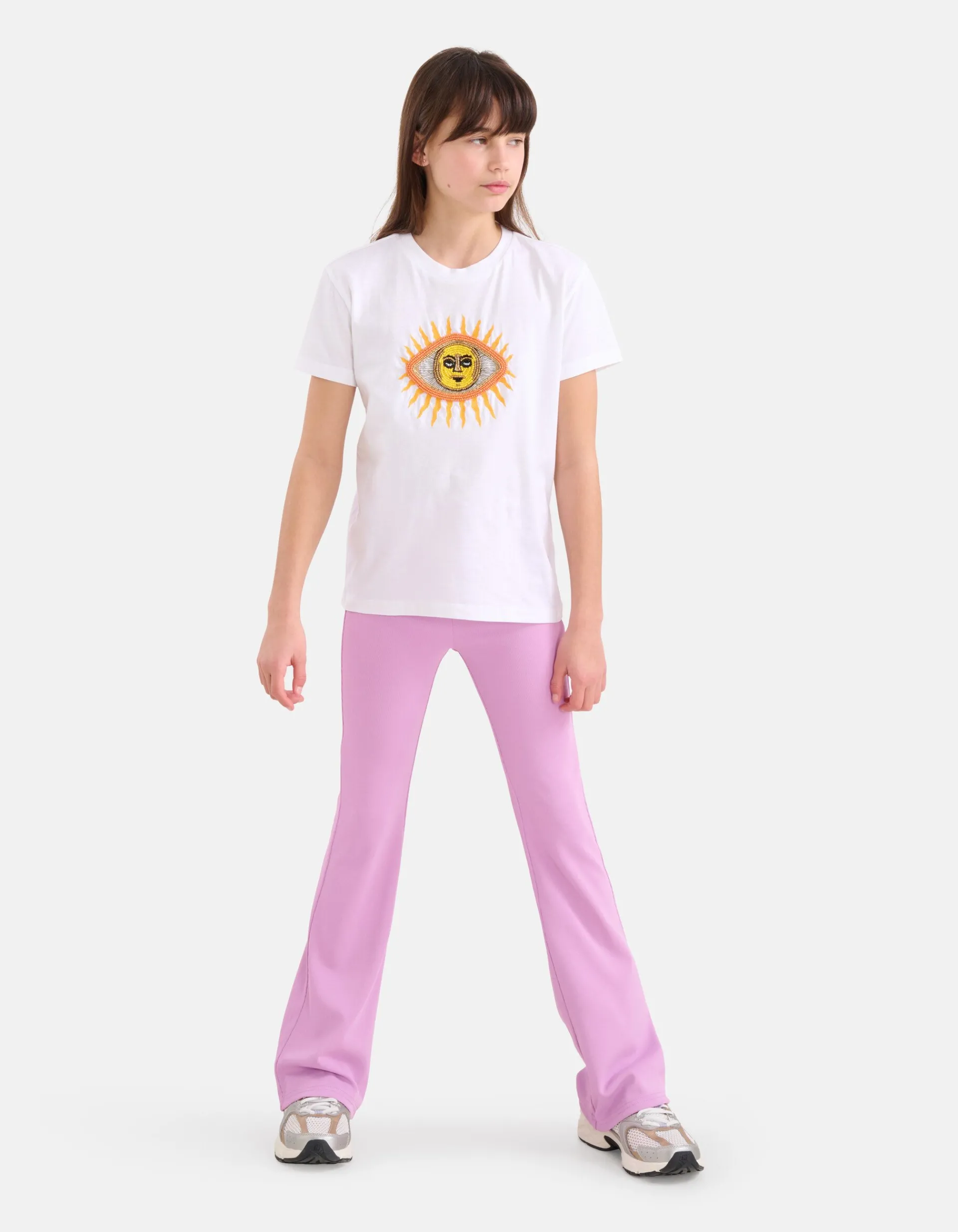 Shoeby Rib Flared Legging Lichtpaars< Broeken
