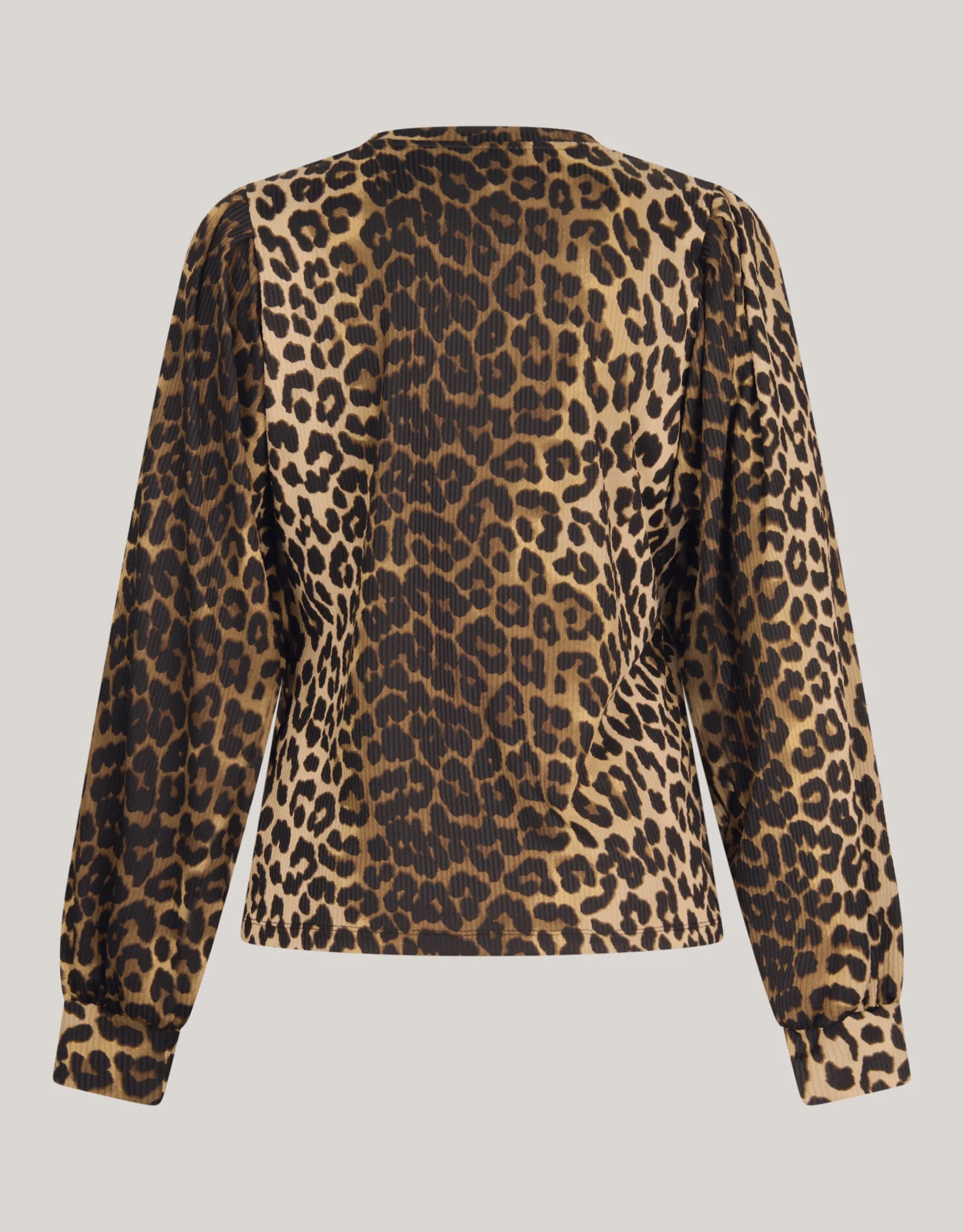 Shoeby Rib Jersey Leopard Top Bruin<DAMES Tops