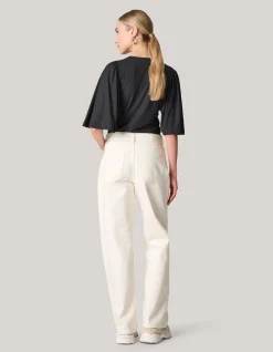 Shoeby Rib Jersey Ruffle Top Zwart<DAMES Tops
