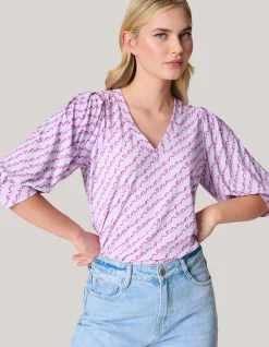 Shoeby Rib Jersey Top Licht Paars<DAMES T-Shirts