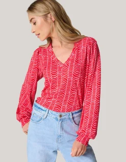 Shoeby Rib Jersey Top Rood<DAMES Tops