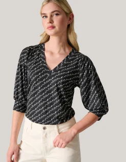 Shoeby Rib Jersey Top Zwart<DAMES T-Shirts