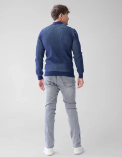 Shoeby Rib Trui Donkerblauw<Heren Truien En Sweaters