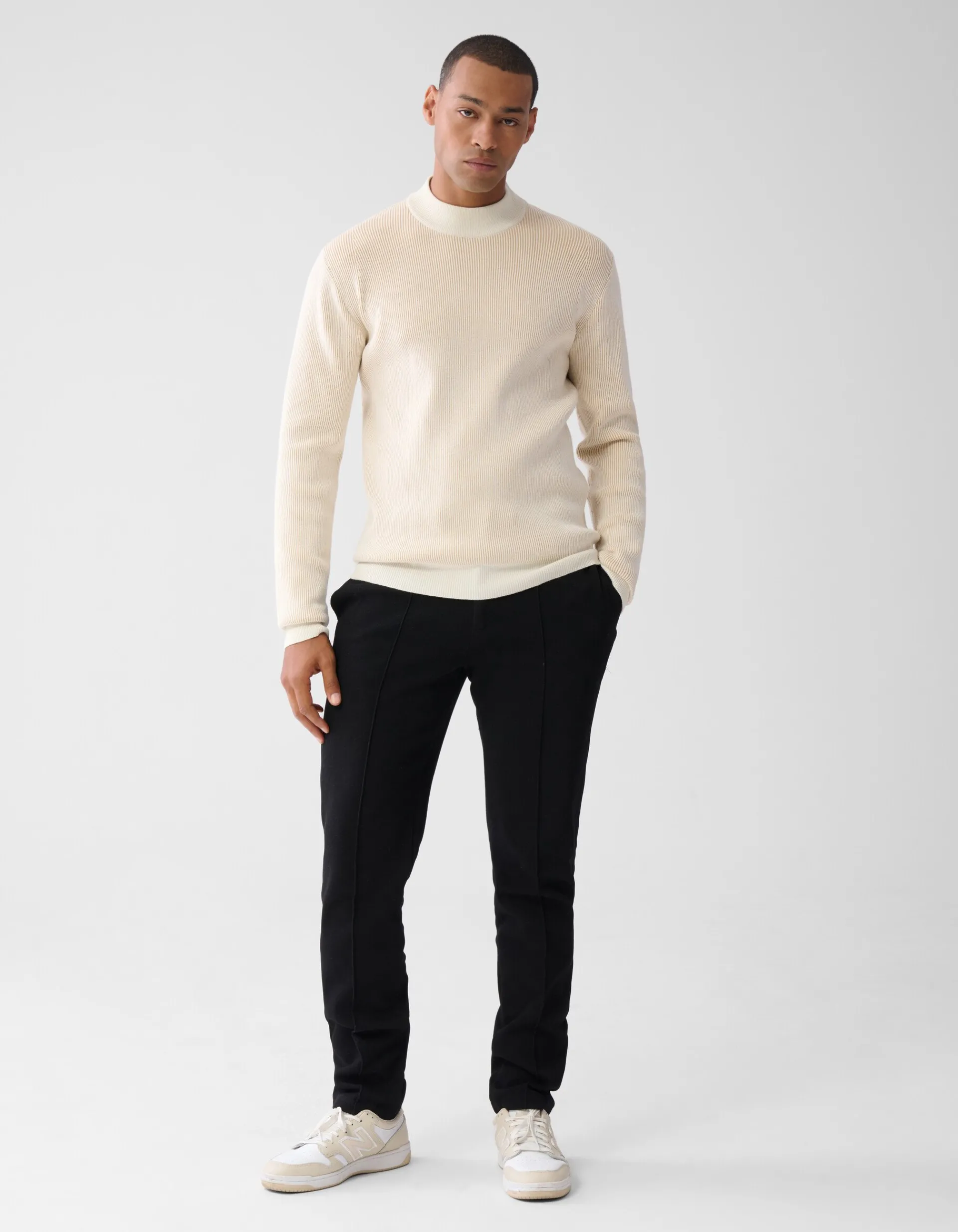 Shoeby Rib Trui Gebroken Wit<Heren Truien En Sweaters