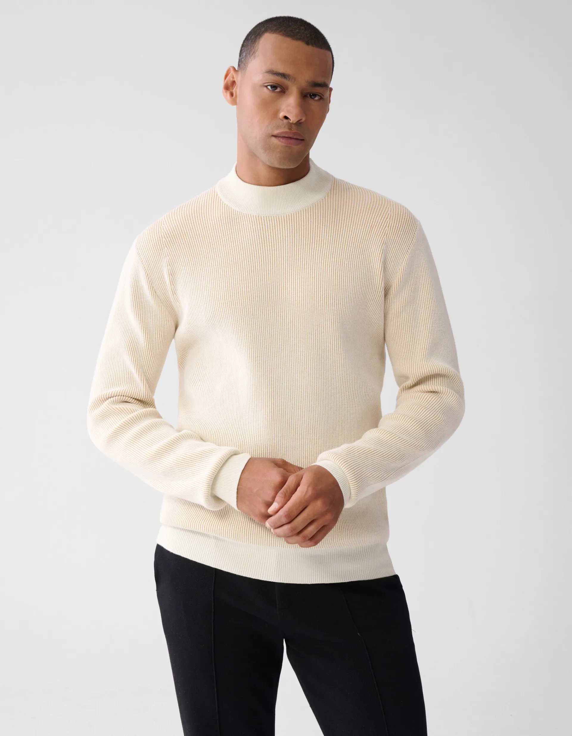Shoeby Rib Trui Gebroken Wit<Heren Truien En Sweaters