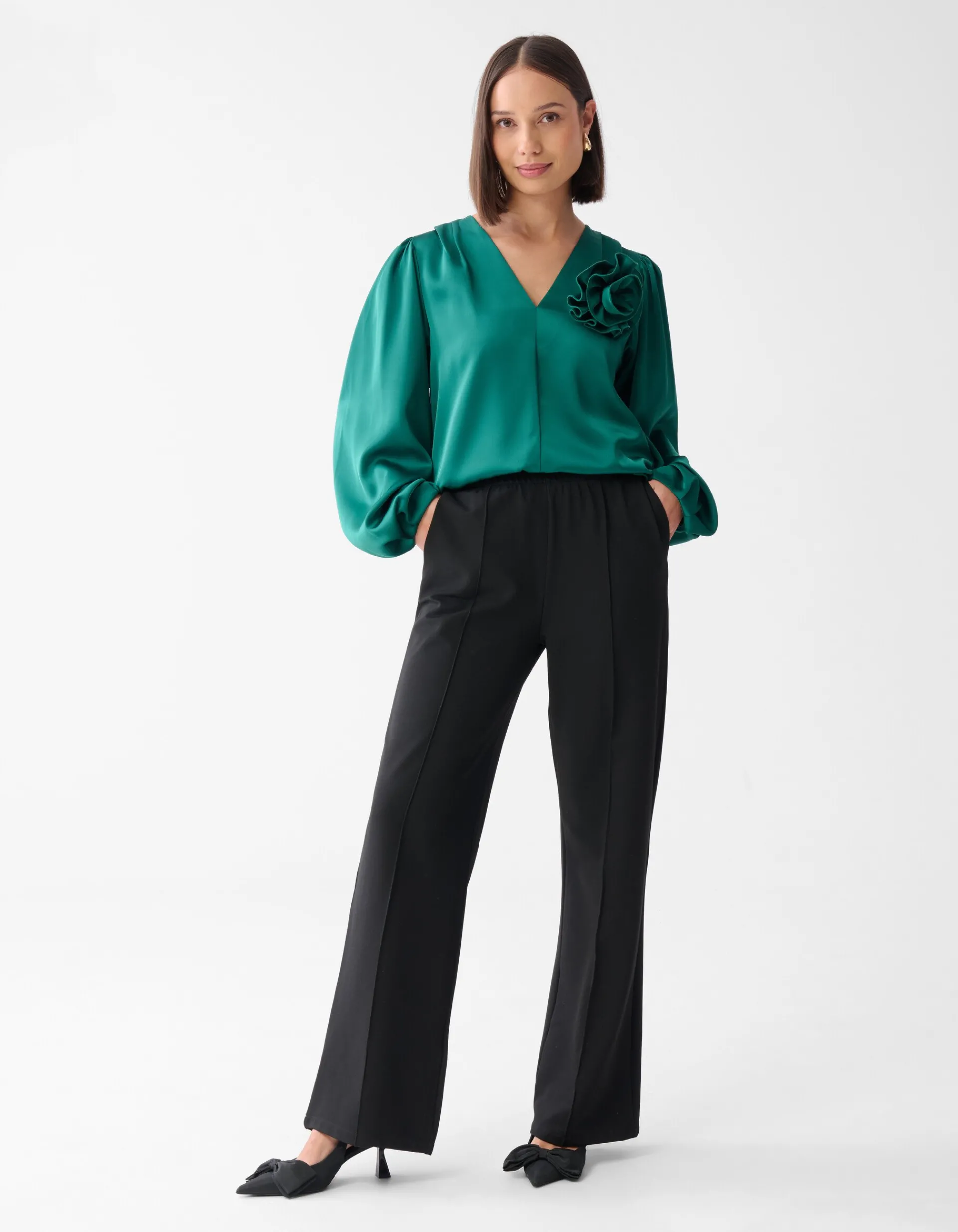 Shoeby Roos Blouse Donkergroen<DAMES Blouses