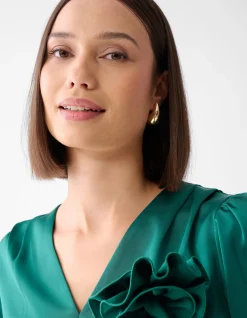Shoeby Roos Blouse Donkergroen<DAMES Blouses