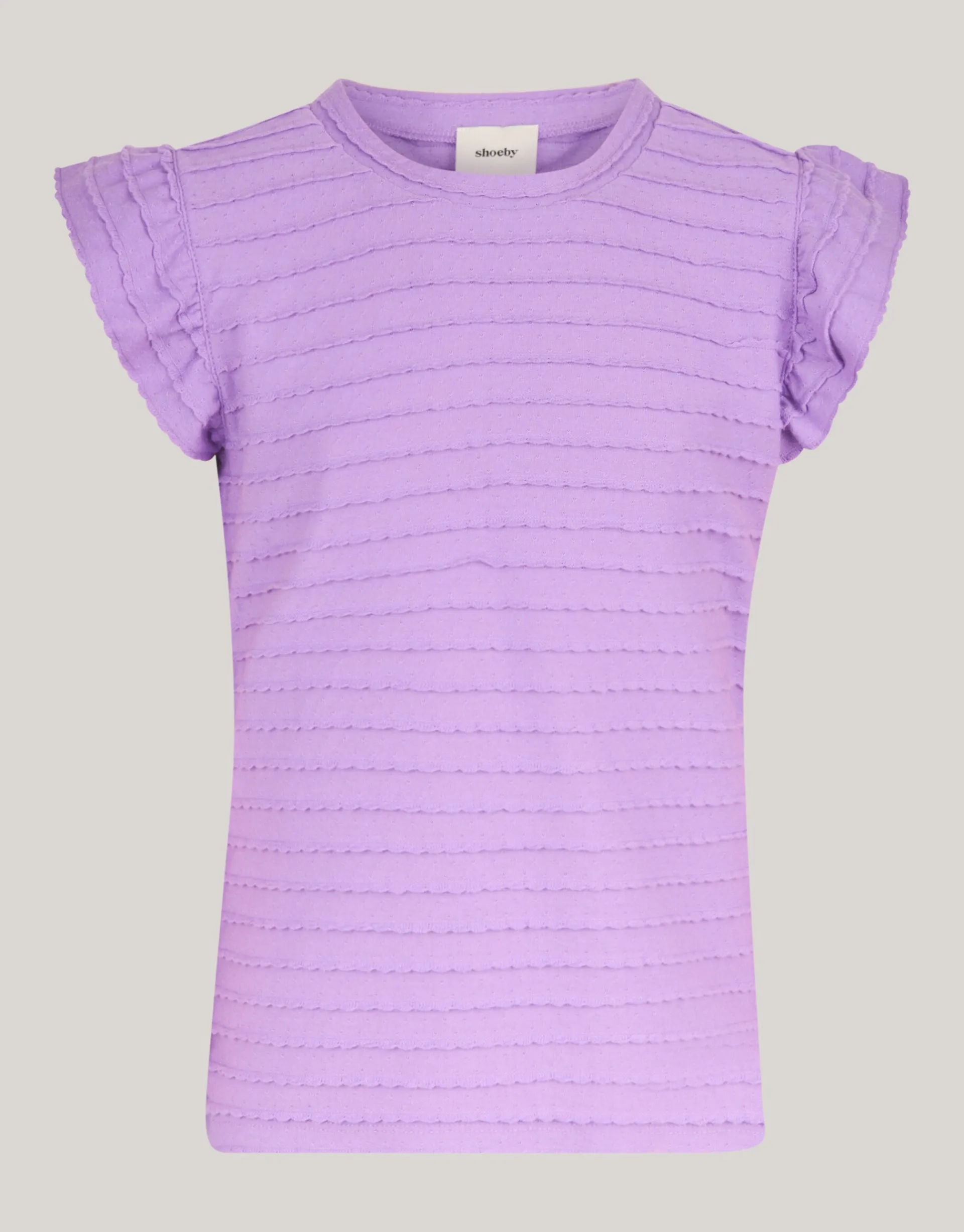 Shoeby Ruffle Rib Top Paars< T-Shirts
