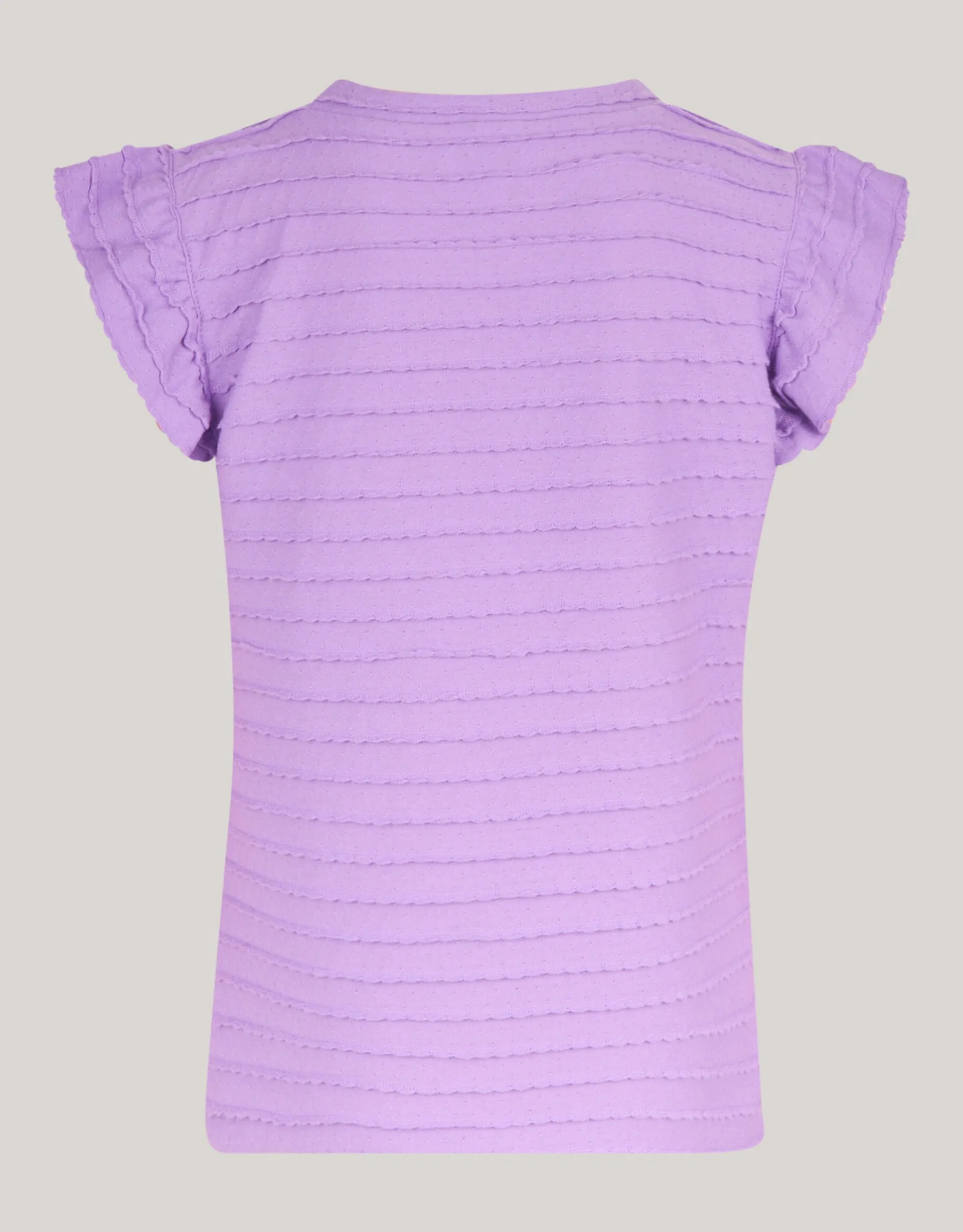 Shoeby Ruffle Rib Top Paars< T-Shirts