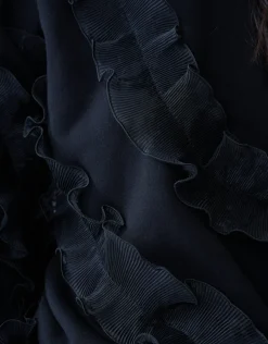 Shoeby Ruffle Sweater Zwart<DAMES Truien En Sweaters