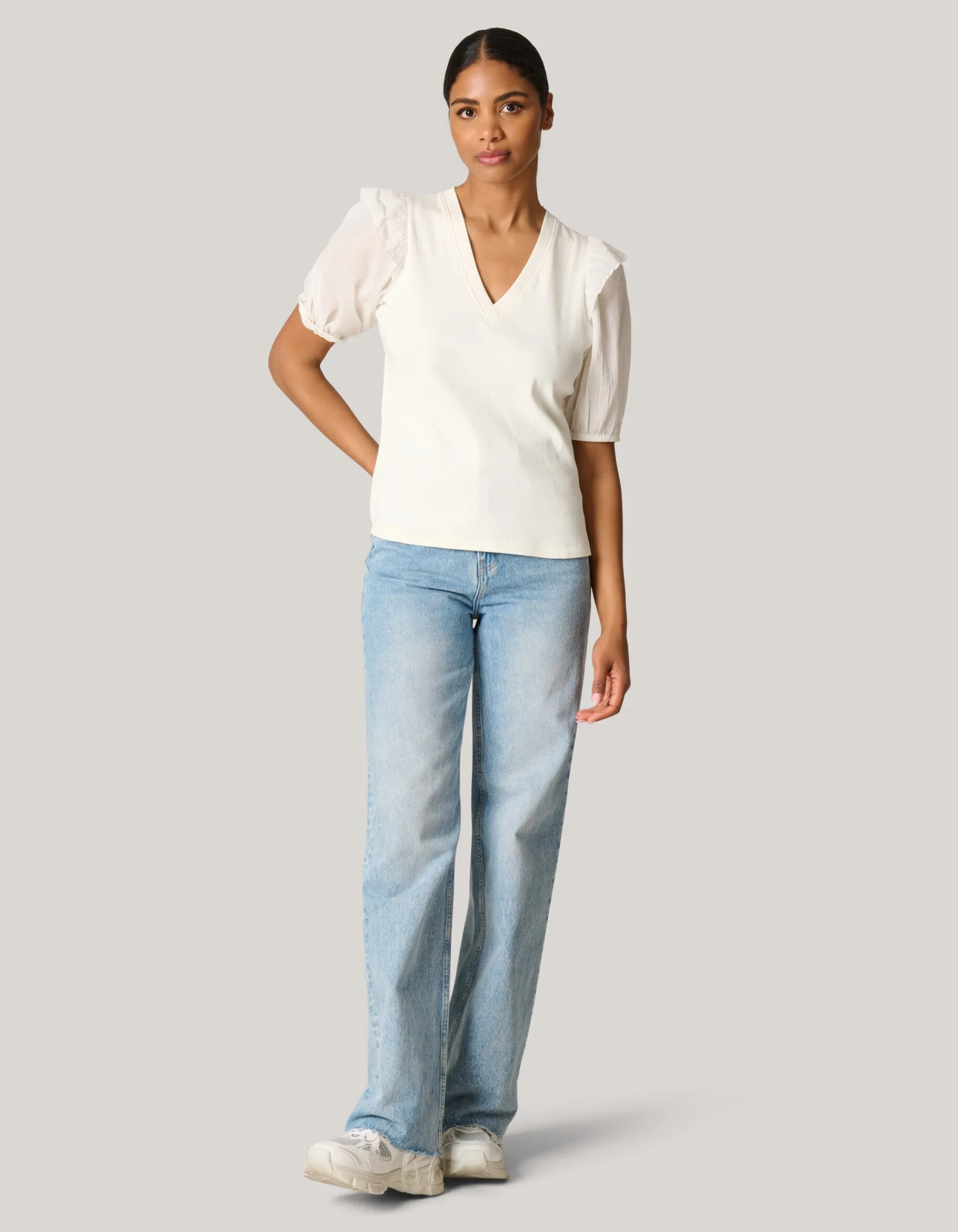 Shoeby Ruffle Top Gebroken Wit<DAMES Tops