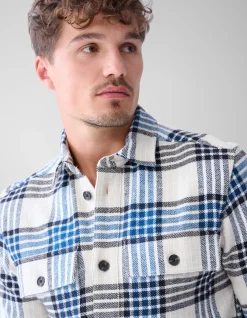 Shoeby Ruiten Overshirt Blauw<Heren Overshirts