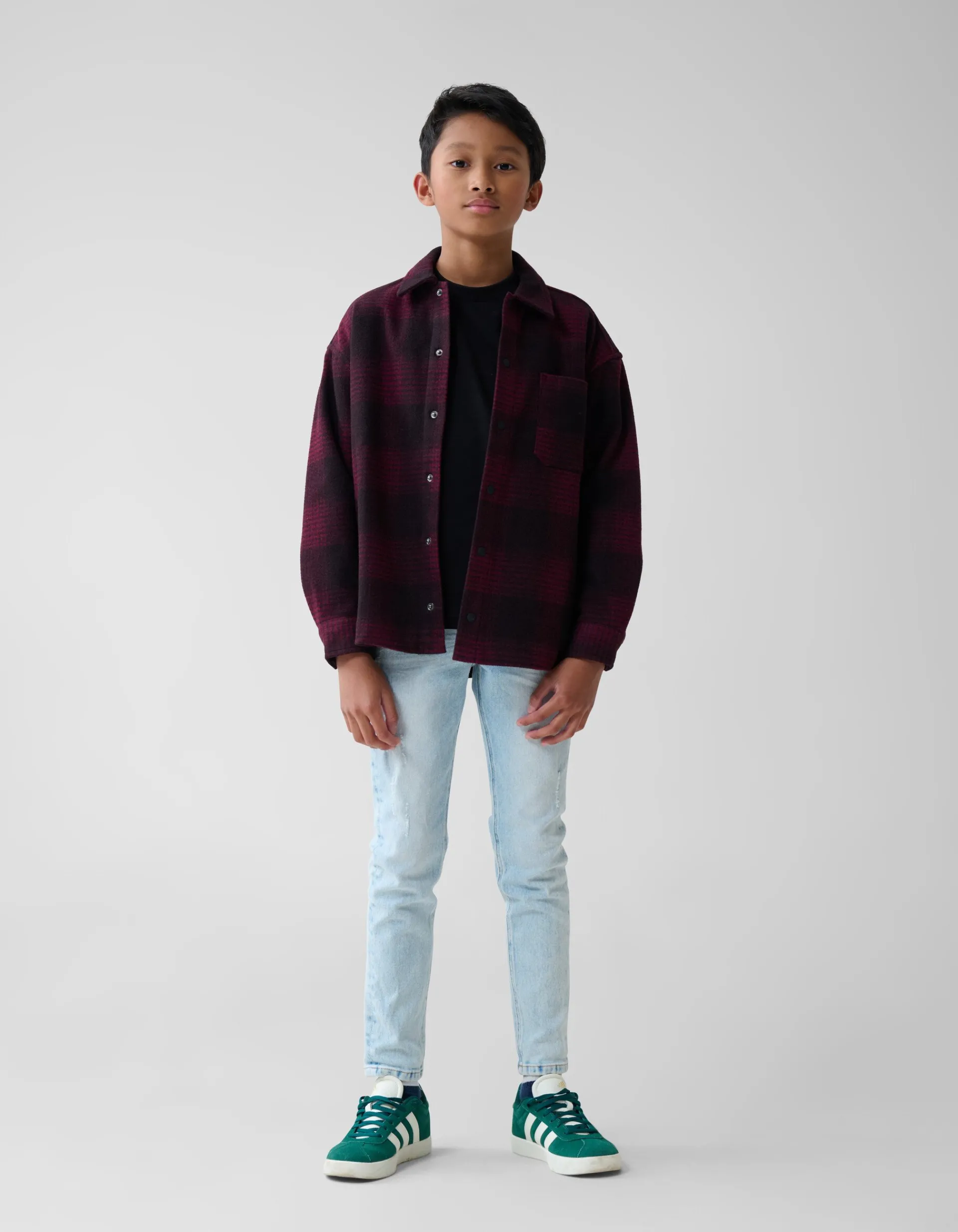 Shoeby Ruiten Overshirt Donkerrood< Overhemden