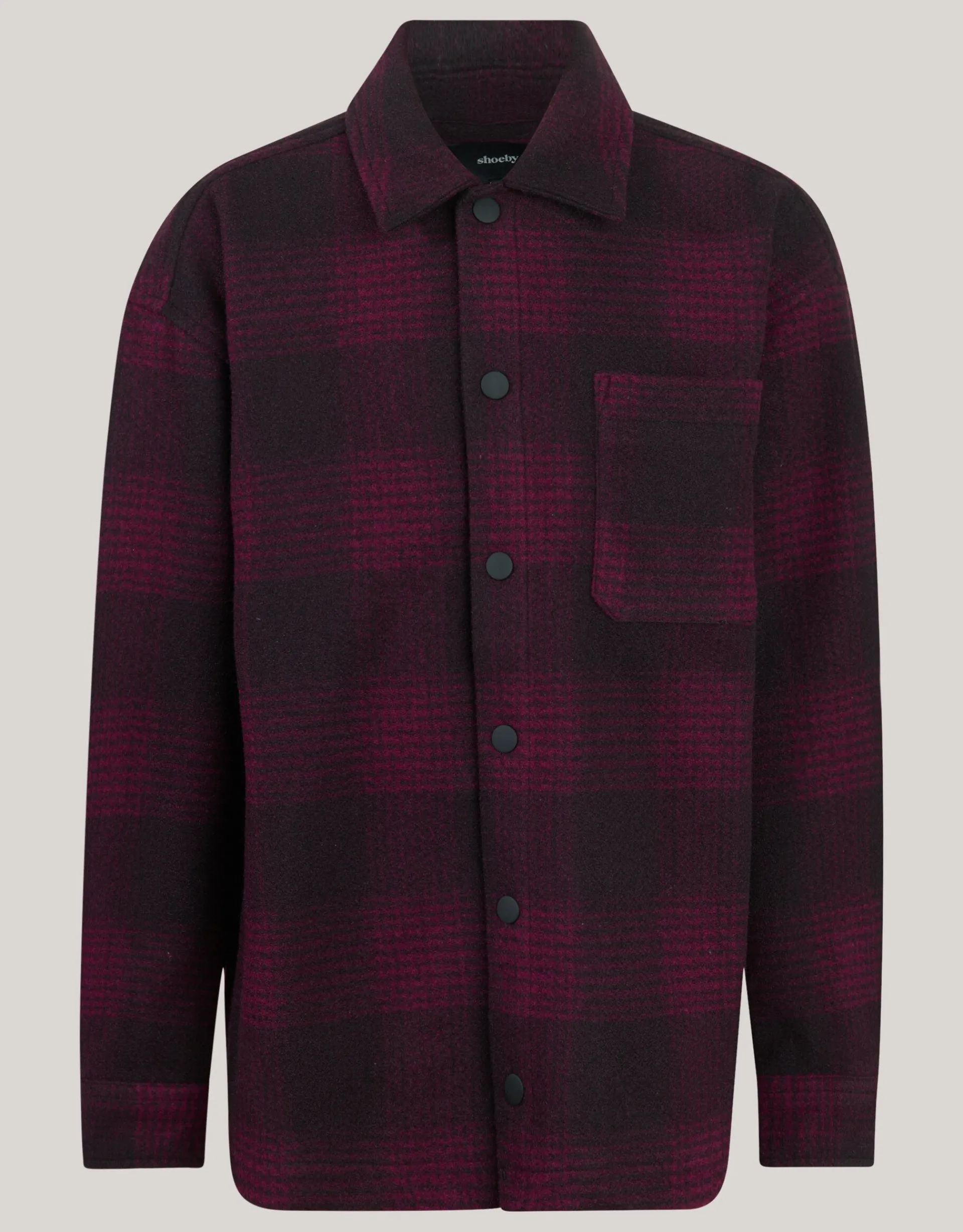 Shoeby Ruiten Overshirt Donkerrood< Overhemden