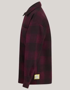 Shoeby Ruiten Overshirt Donkerrood< Overhemden