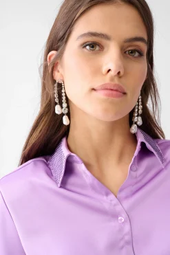 Shoeby Satijnen Blouse Lichtpaars By Lizzy<DAMES Blouses