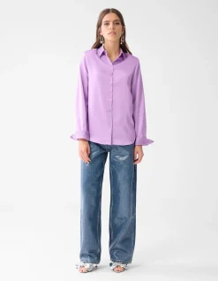Shoeby Satijnen Blouse Lichtpaars By Lizzy<DAMES Blouses