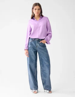 Shoeby Satijnen Blouse Lichtpaars By Lizzy<DAMES Blouses