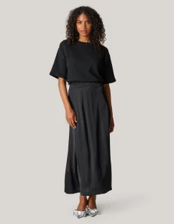 Shoeby Satijnen Maxi Rok Zwart<DAMES Rokken