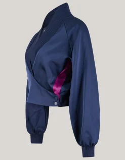 Shoeby Satijnen Overslag Blouse Donkerblauw<DAMES Blouses