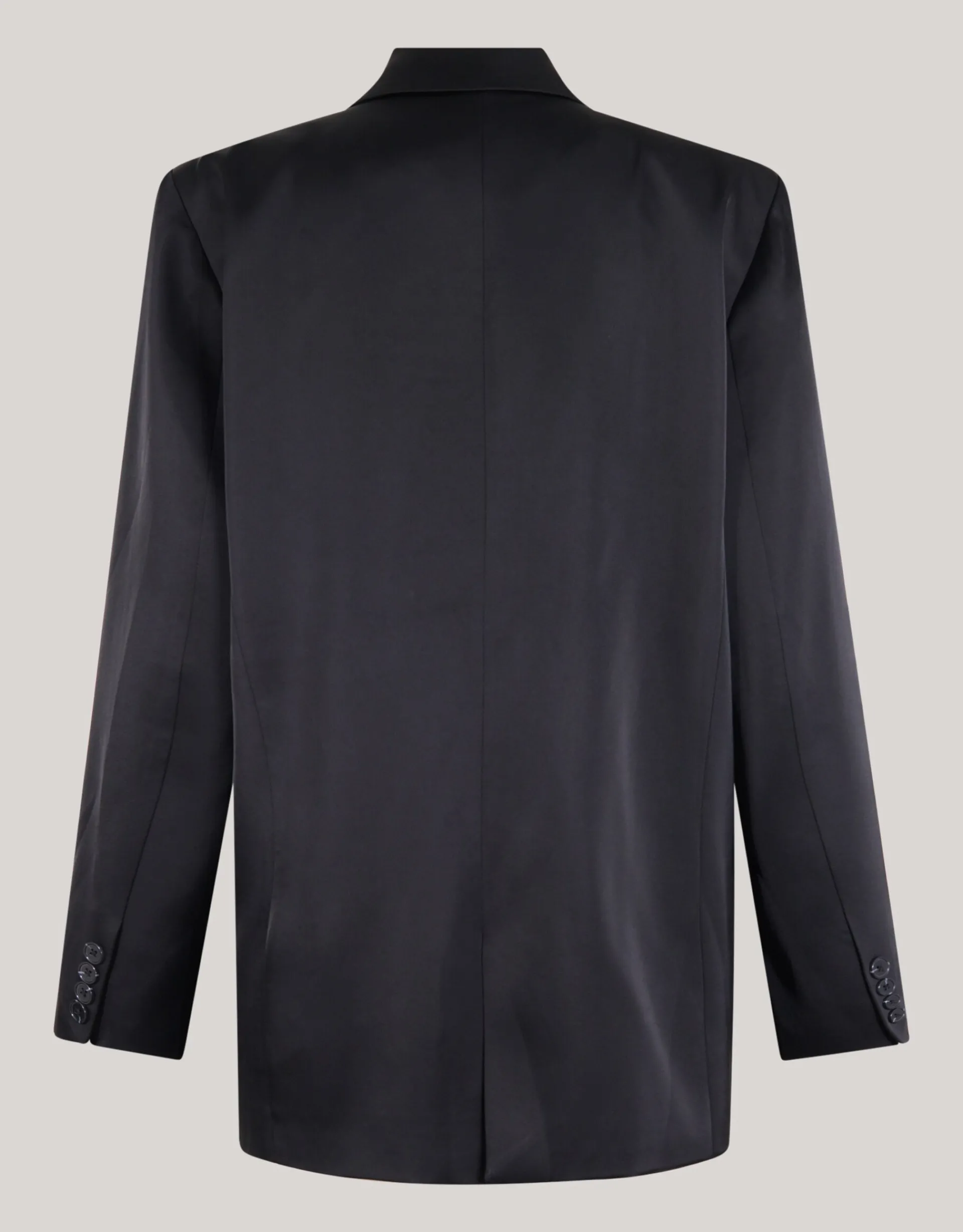 Shoeby Satijnen Ruffle Blazer Zwart<DAMES Blazers