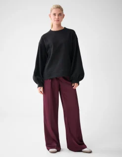 Shoeby Satijnen Wide Leg Broek Donkerrood By Lonneke<DAMES Broeken
