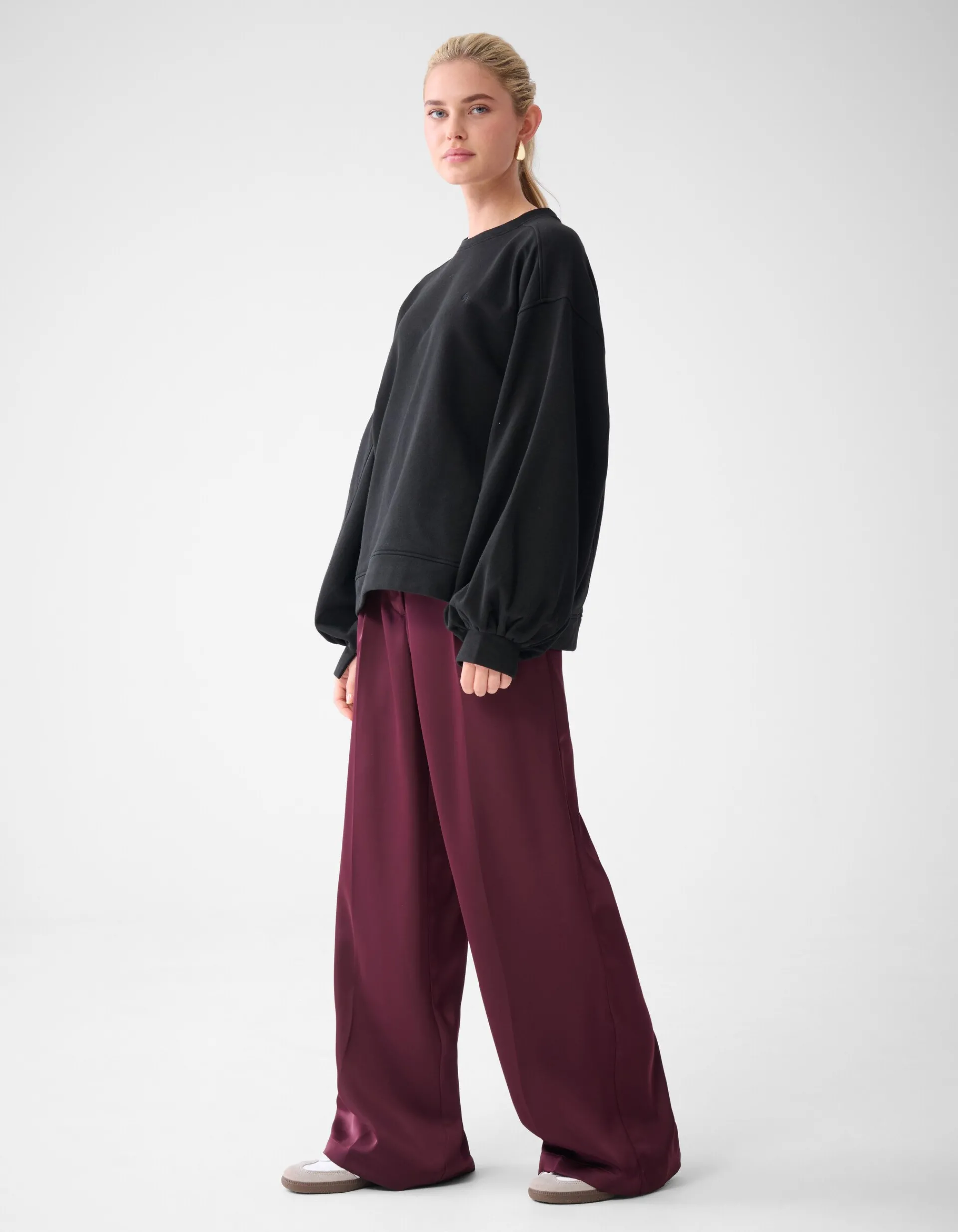 Shoeby Satijnen Wide Leg Broek Donkerrood By Lonneke<DAMES Broeken