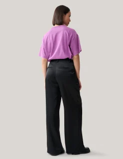 Shoeby Satijnen Wide Leg Broek Zwart<DAMES Broeken