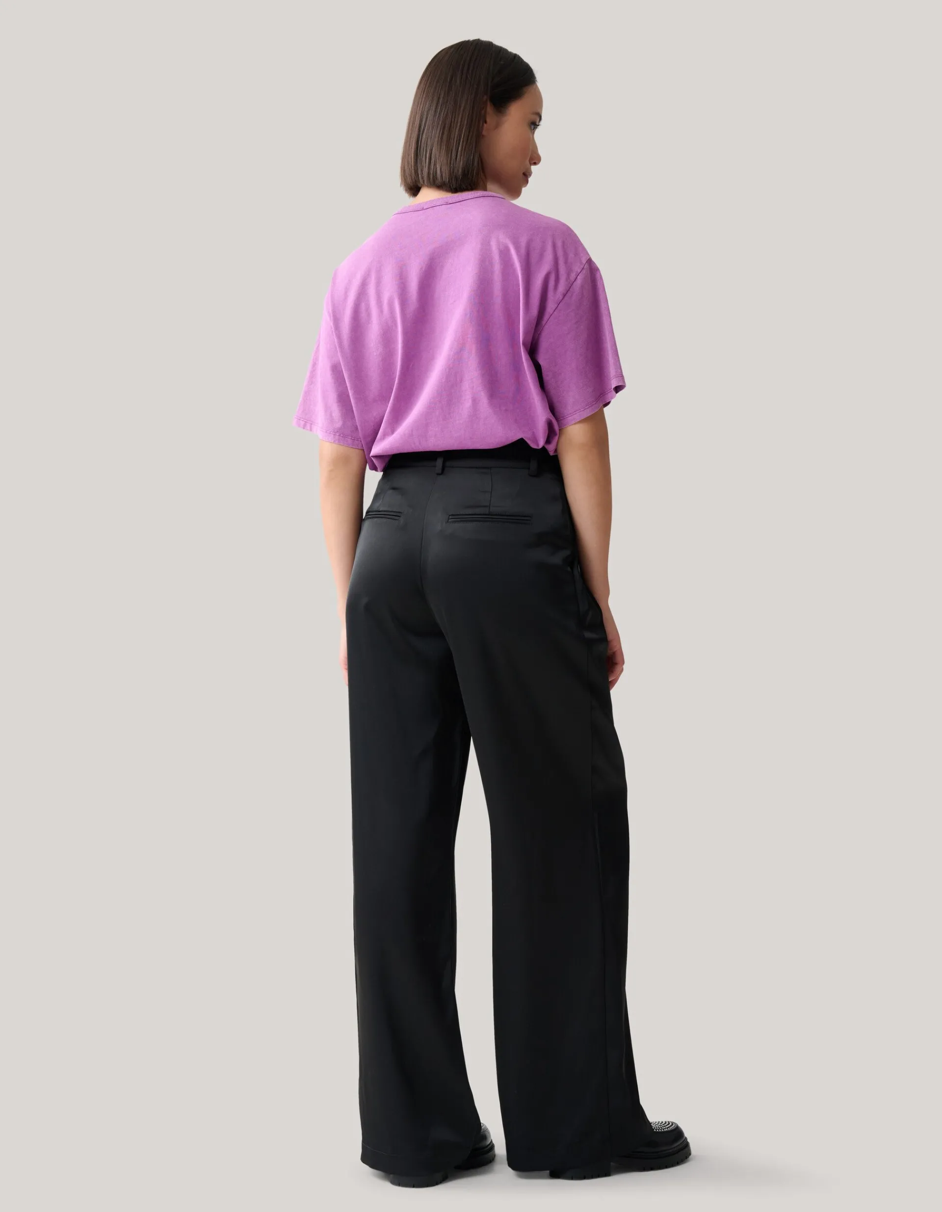 Shoeby Satijnen Wide Leg Broek Zwart<DAMES Broeken