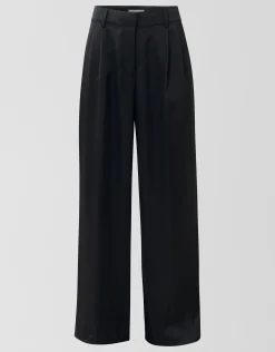 Shoeby Satijnen Wide Leg Broek Zwart<DAMES Broeken