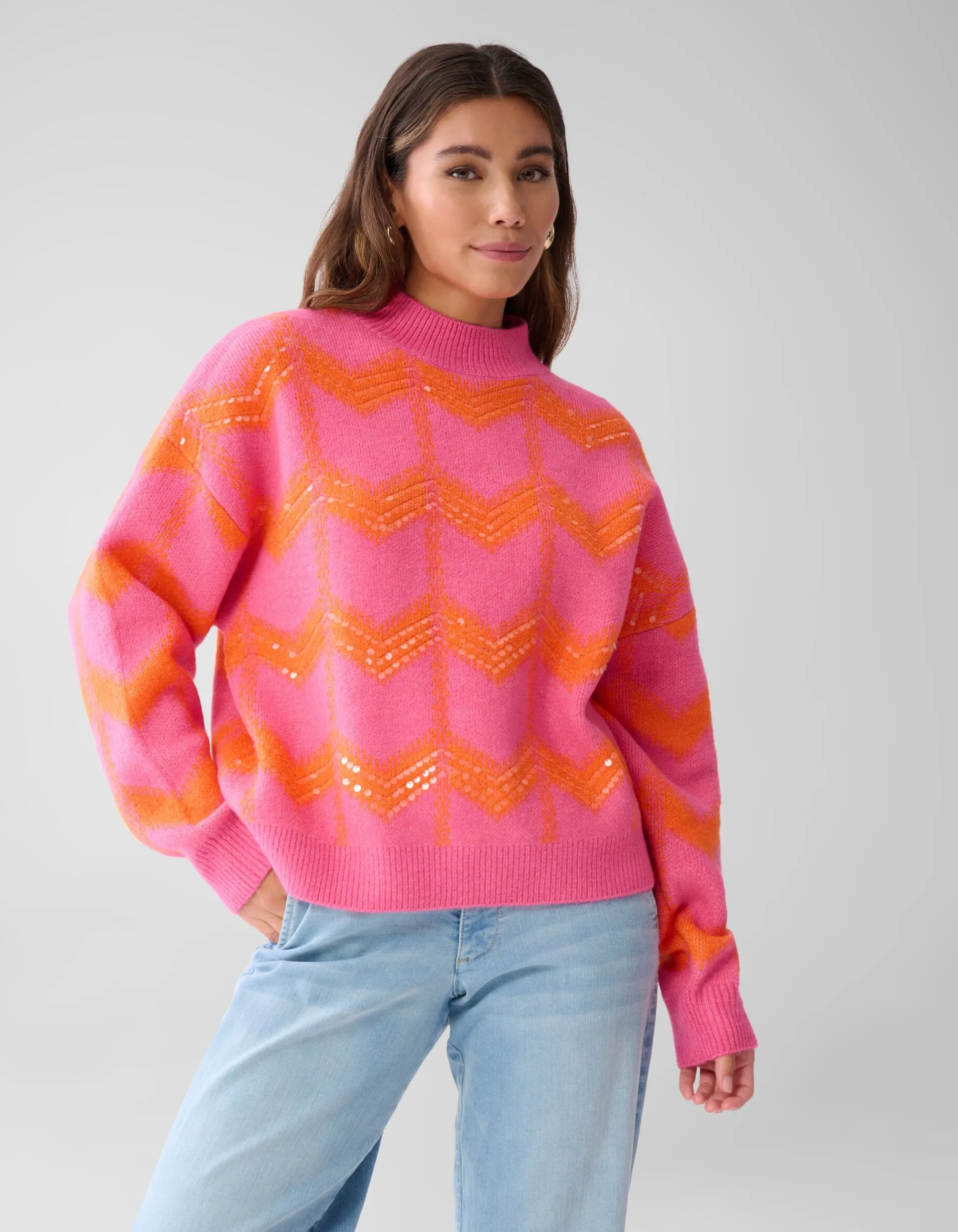 Shoeby Sequin Dames Trui Roze By Furmey<DAMES Truien En Sweaters
