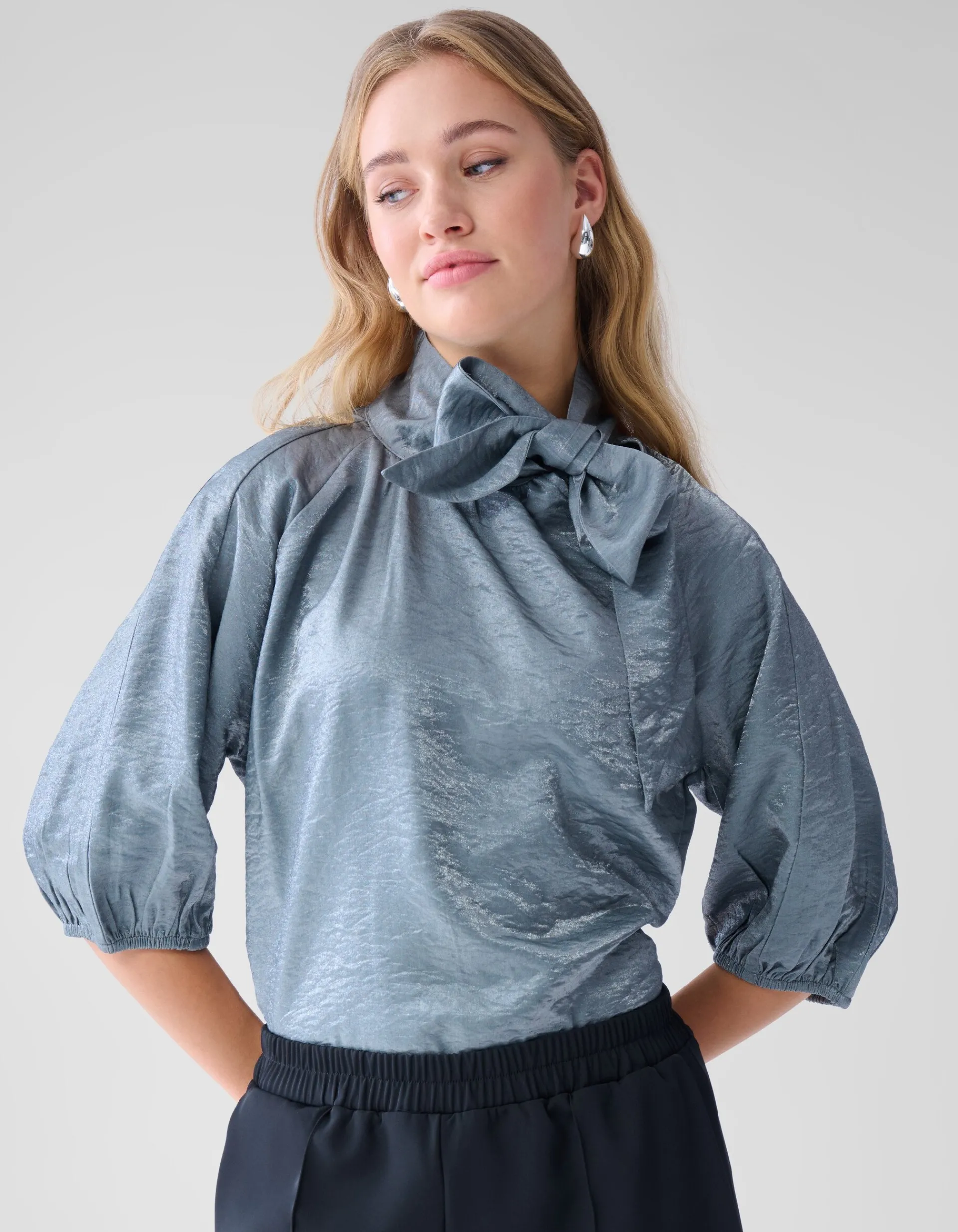 Shoeby Shine Blouse Donkergrijs<DAMES Blouses
