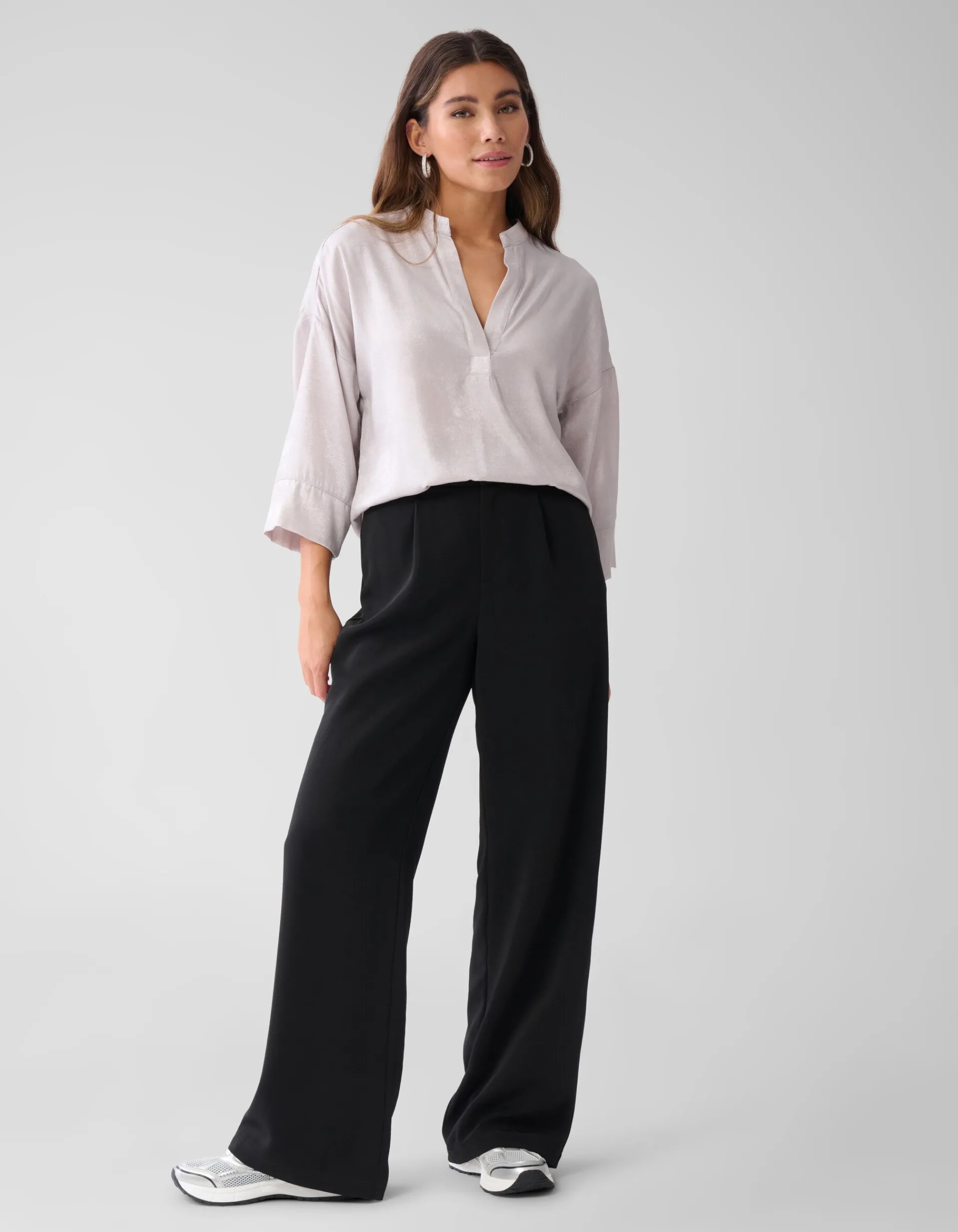 Shoeby Shine Wide Blouse Zilver<DAMES Blouses