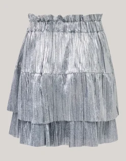 Shoeby Shiny Mini Rok Zilver< Rokken