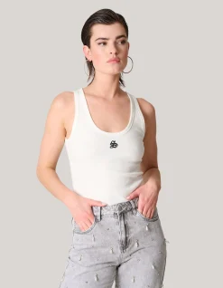 Shoeby Logo Tanktop Wit<DAMES Tops