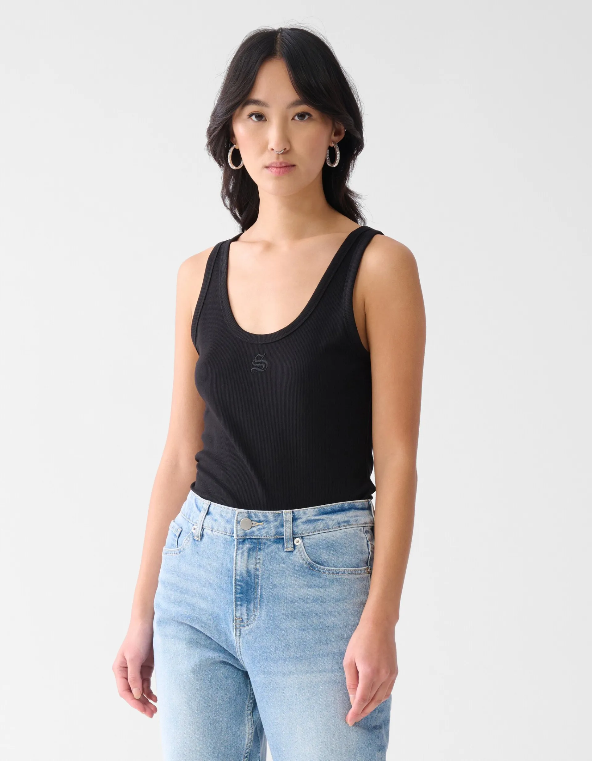 Shoeby Logo Tanktop Zwart<DAMES Tops