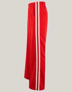 Shoeby Side Stripe Broek Rood<DAMES Broeken