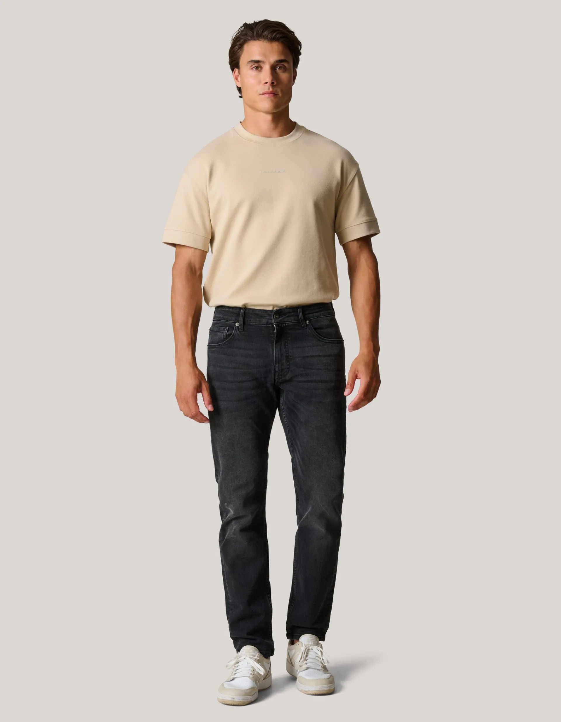 Shoeby Slim Fit Jeans Washed Black L34<Heren Jeans