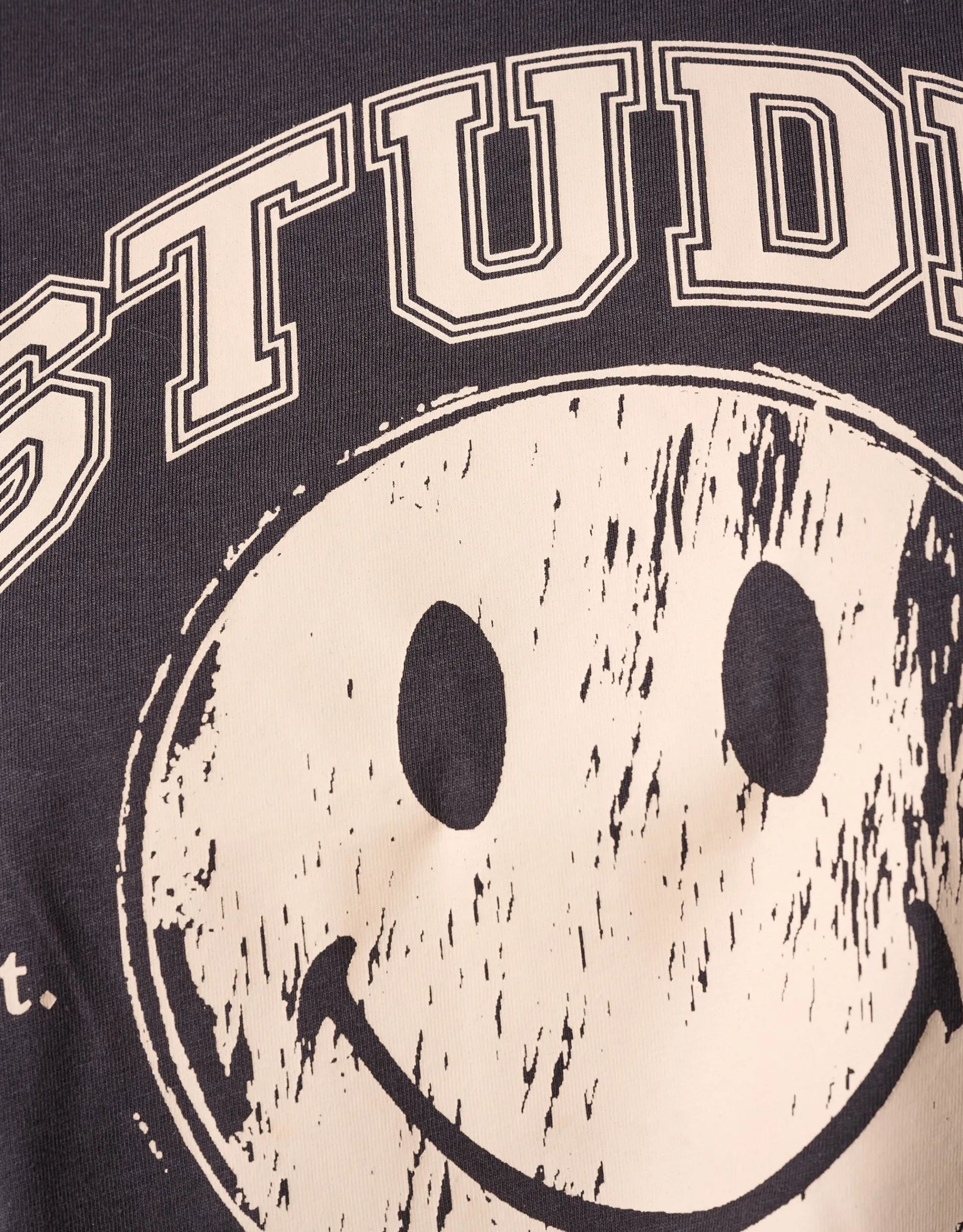 Shoeby Smiley Artwork T-shirt Donkergrijs<DAMES T-Shirts