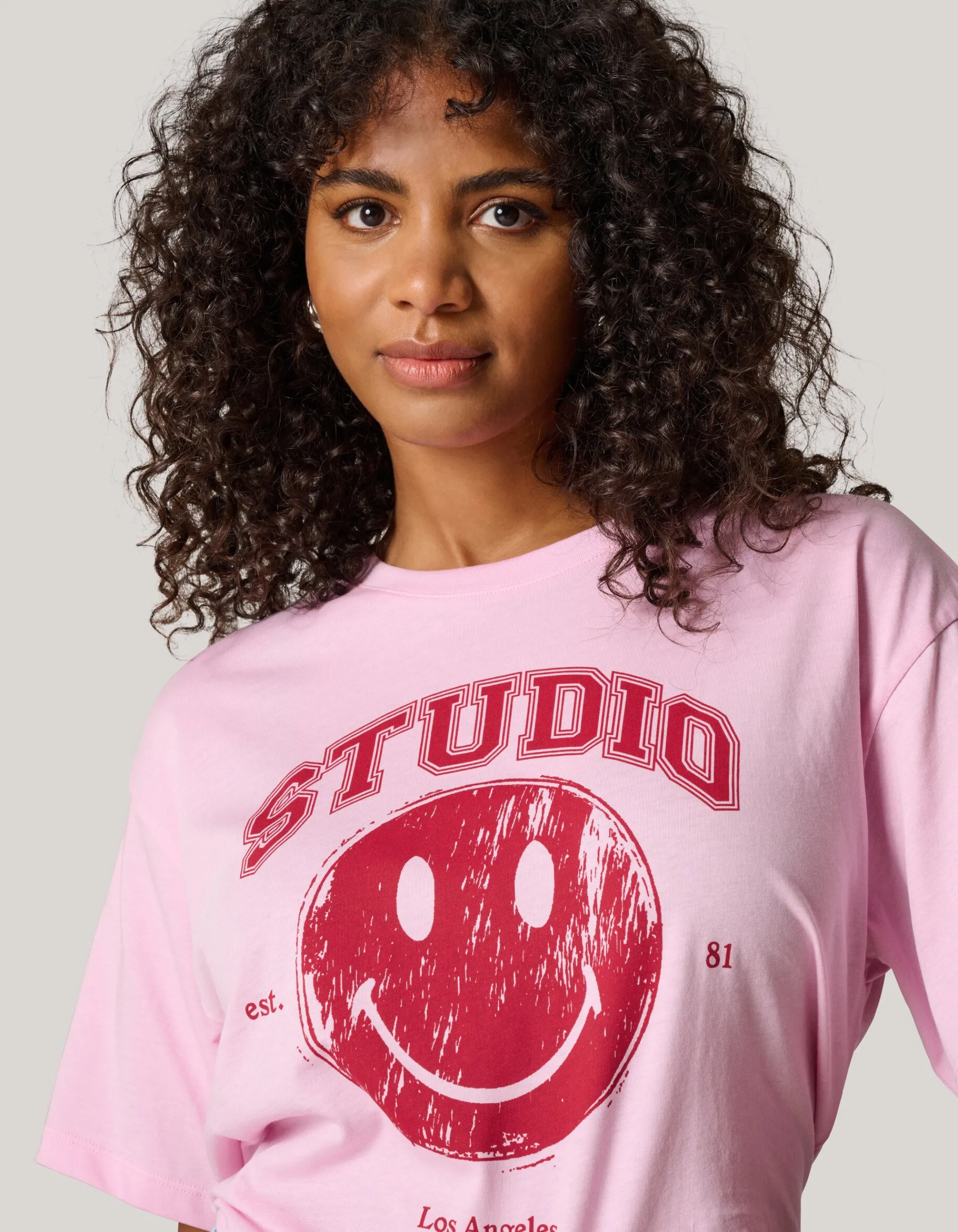 Shoeby Smiley Artwork T-shirt Roze<DAMES T-Shirts