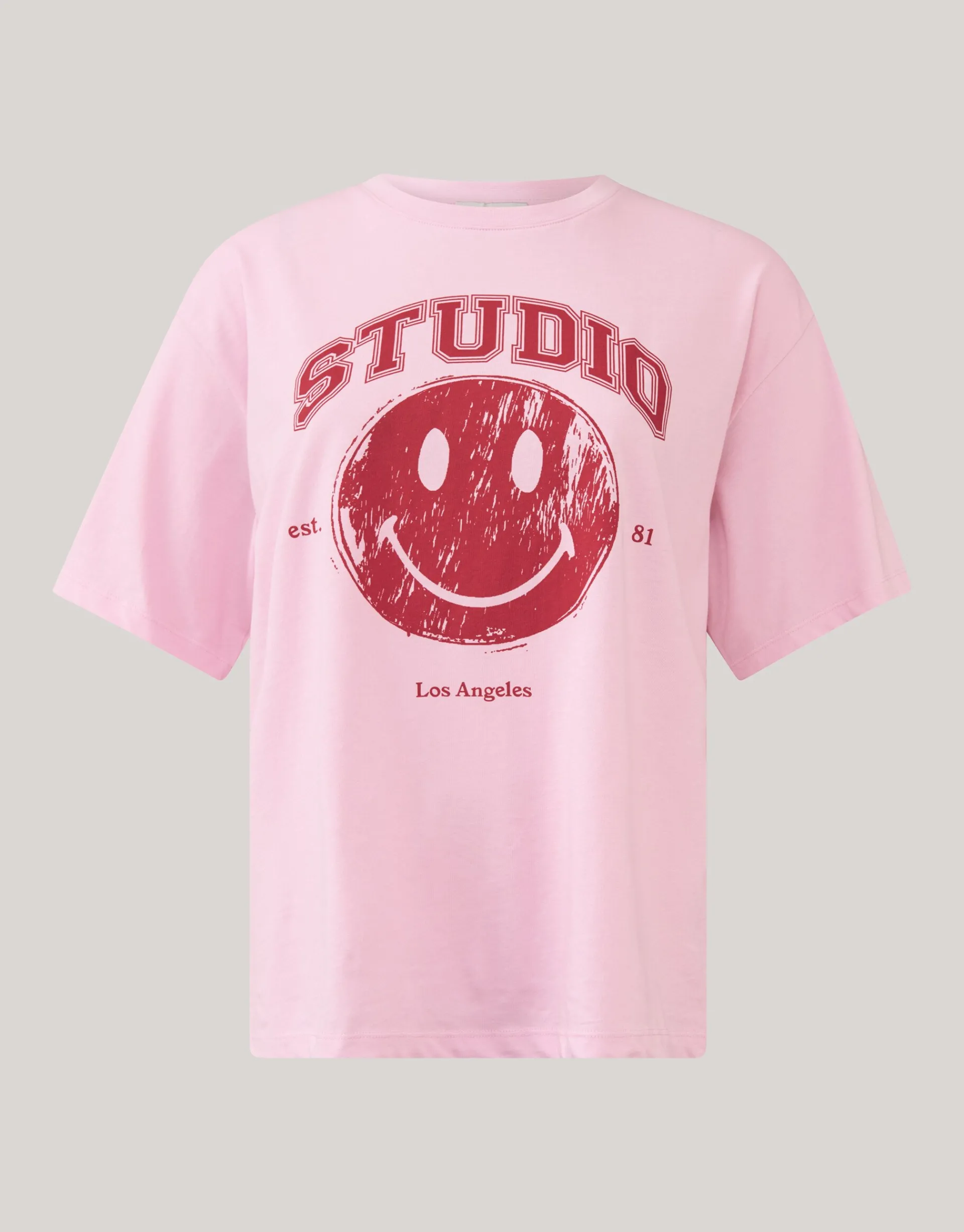 Shoeby Smiley Artwork T-shirt Roze<DAMES T-Shirts