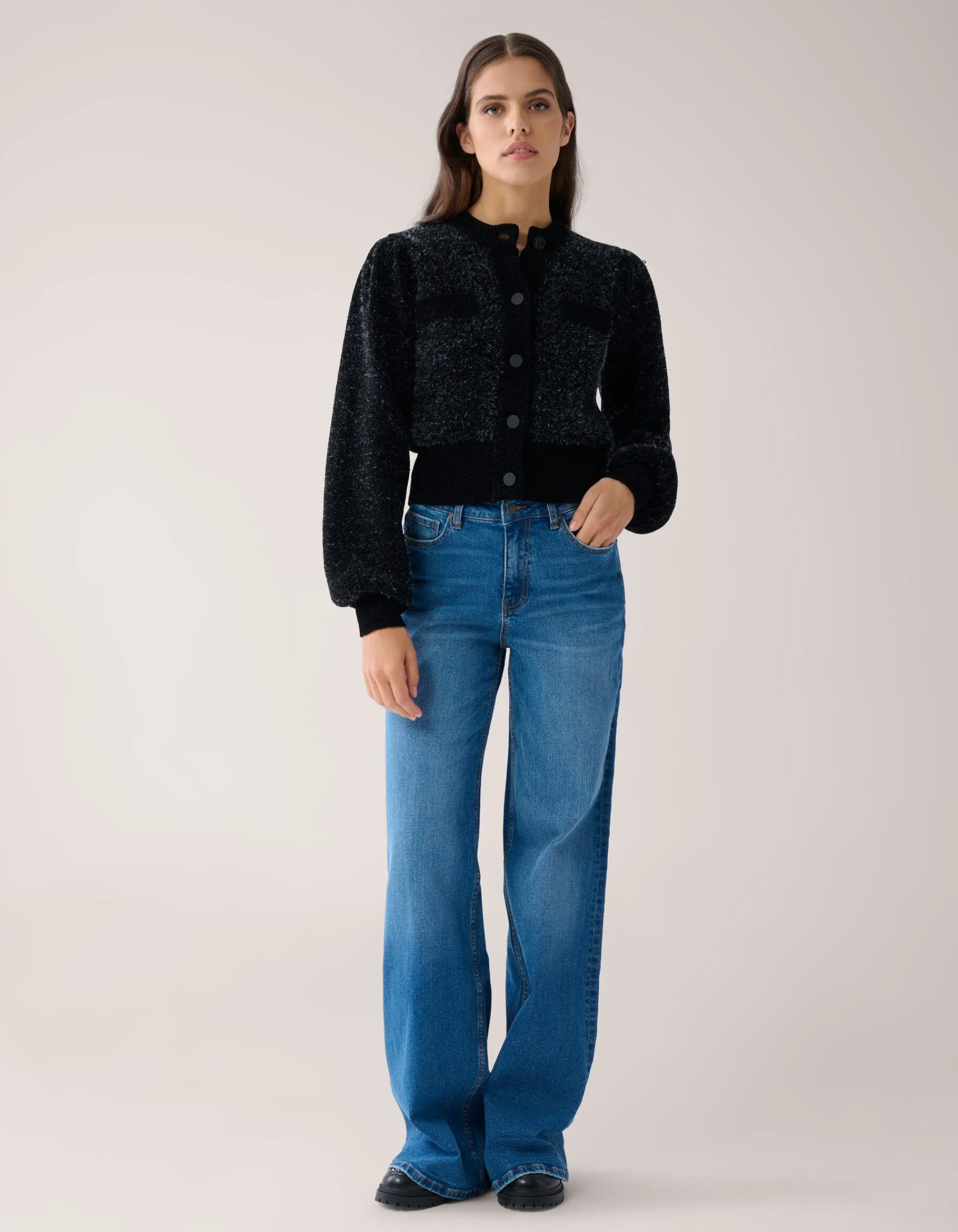 Shoeby Soft Cropped Vest Zwart By Mieke<DAMES Truien En Sweaters