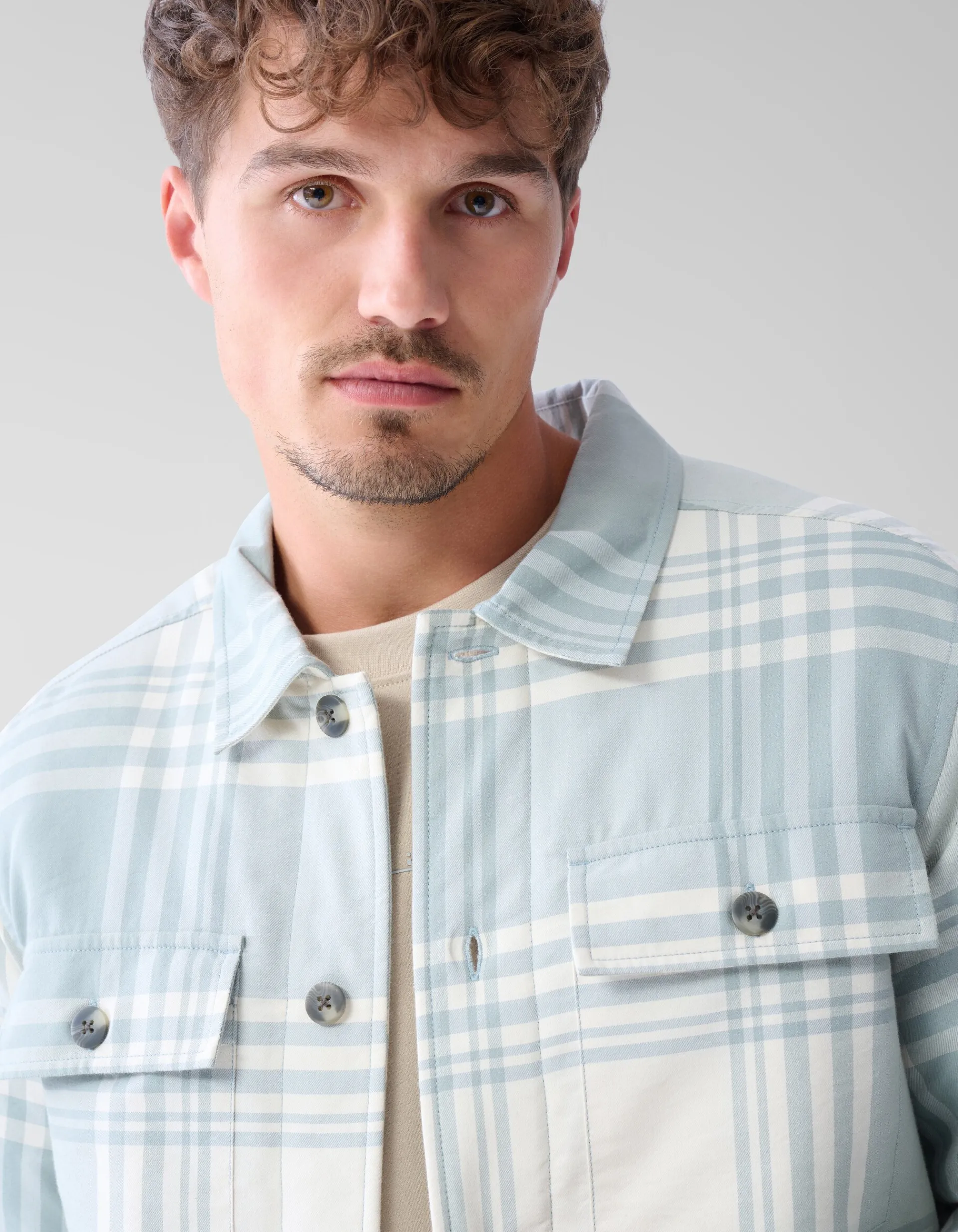 Shoeby Soft Padded Overshirt Gebroken Wit<Heren Overshirts